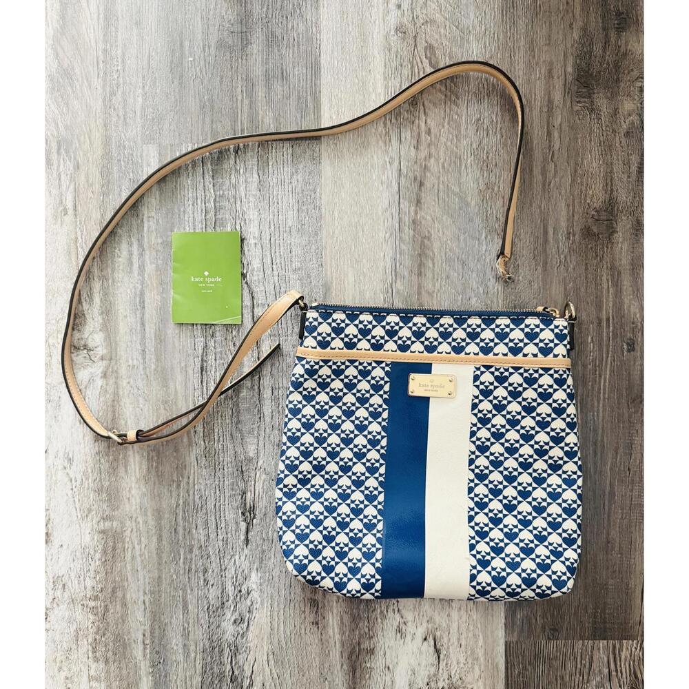 Kate Spade Women's Crossbody Bag Blue & White Pattern *SEE PHOTOS & DESCRIPTION*